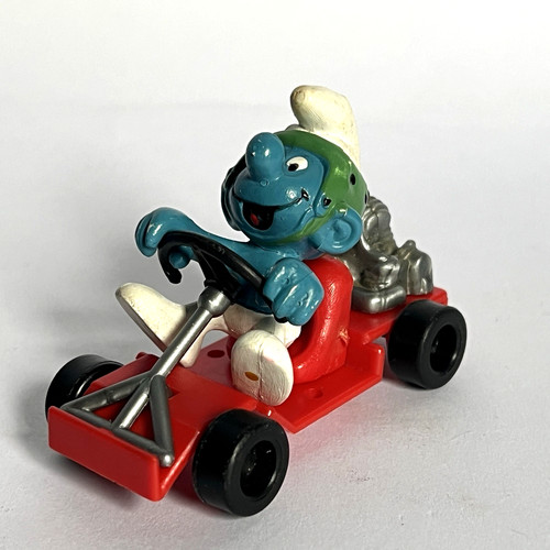 Vintage smurf kart figure - smurf,