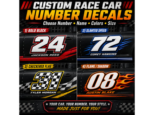 Custom race car number - number, decals