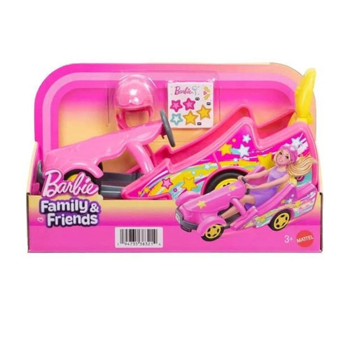 Barbie kart with helmet - barbie, go-kart